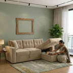 3 Seater Multipurpose L-Shape Convertible Sofa Cum Bed