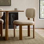 Contemporary Soft Beige Wooden Dining Chair