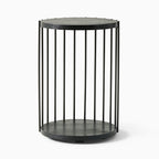 Slatted Black Frame Modern Side Table
