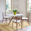Marble Top Angled Wood Leg Cafe Table