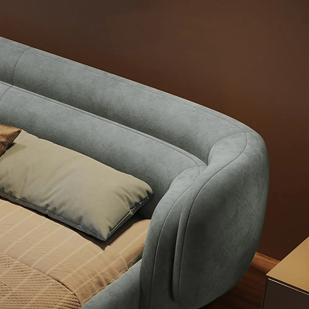 Aurora Curve Upholstered Bed with Curved Headboard