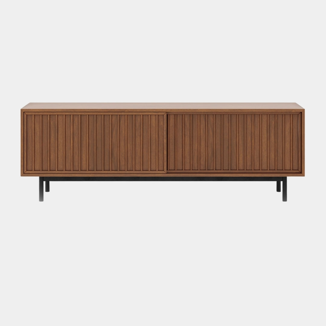 Urban Slatted Wood TV Unit