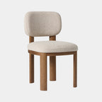 Contemporary Soft Beige Wooden Dining Chair