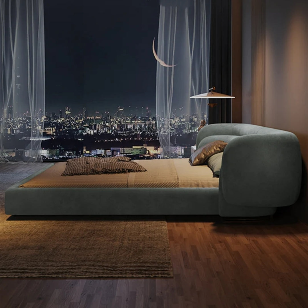 Aurora Curve Upholstered Bed with Curved Headboard