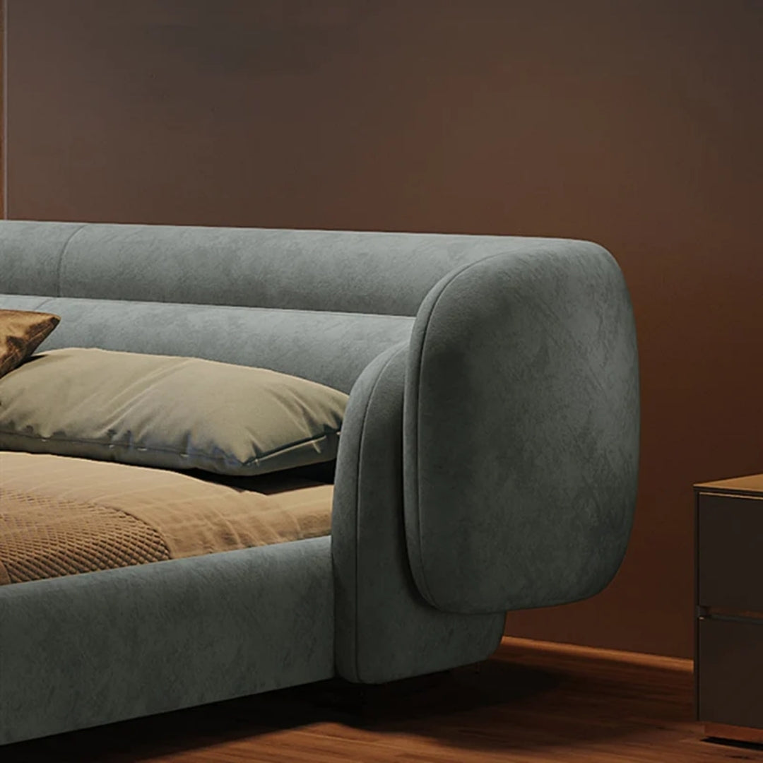 Aurora Curve Upholstered Bed with Curved Headboard