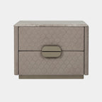 Diamond Quilted Nightstand with Marble Top