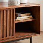 Urban Slatted Wood TV Unit