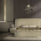 Diamond Quilted Nightstand with Marble Top