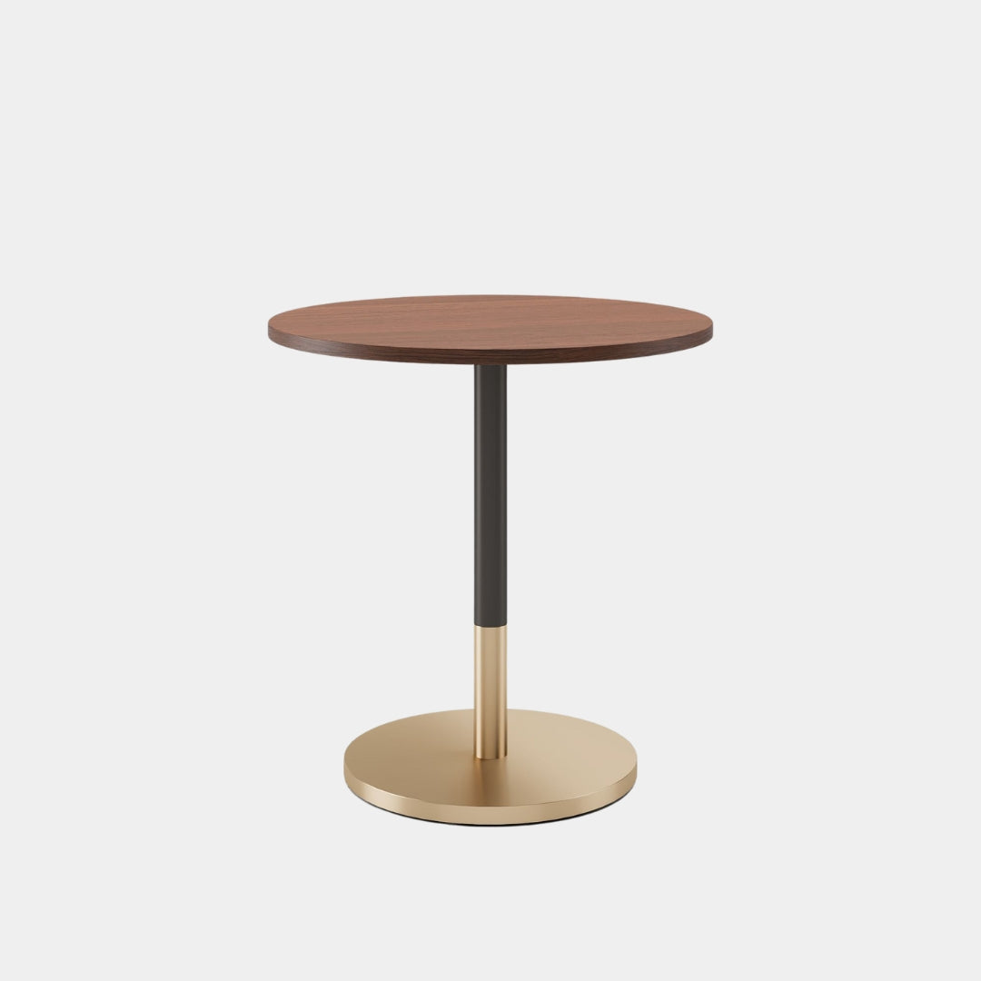 Minimal Round Cafe Table with Golden Pedestal