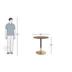 Minimal Round Cafe Table with Golden Pedestal