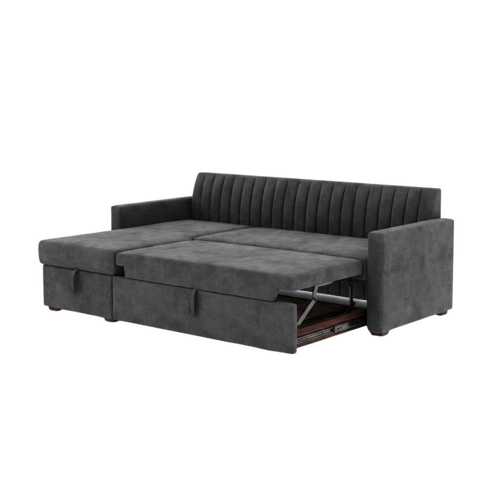3 Seater L-Shape Tufted Sofa Cum Bed