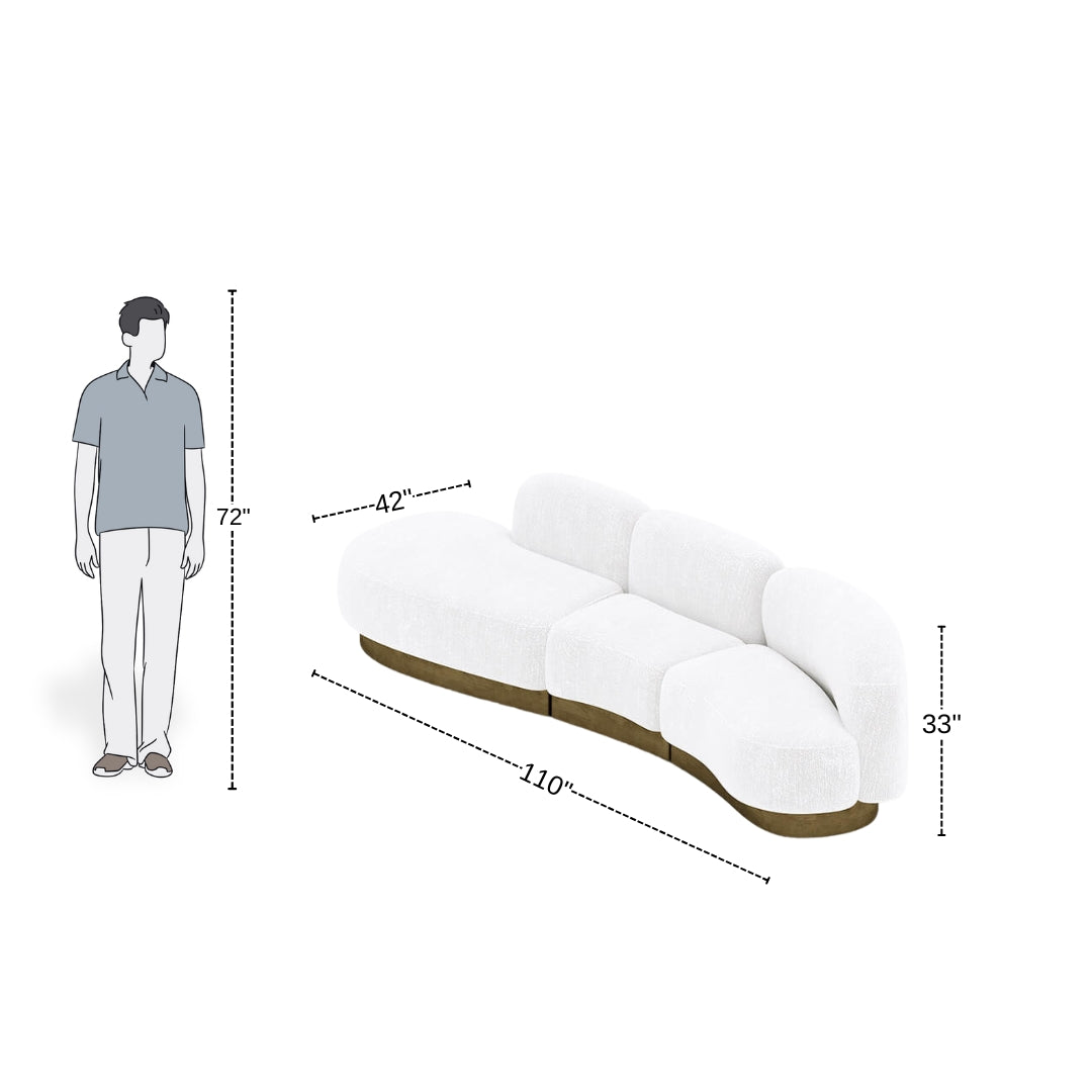 4 Seater Modern Snow White Sofa for Luxury Living Room
