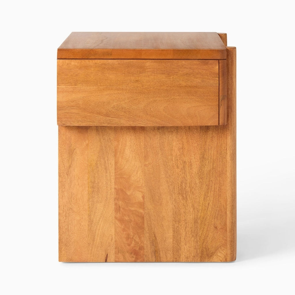 Brown Solid Wood Contemporary Nightstand  