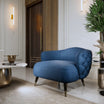 Royal Blue Quilted Velvet Upholstered Accent Chair