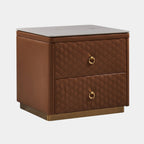 Classic Cocoa Nightstand with Gold Pulls