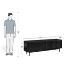 Modern Charcoal Slatted TV Unit