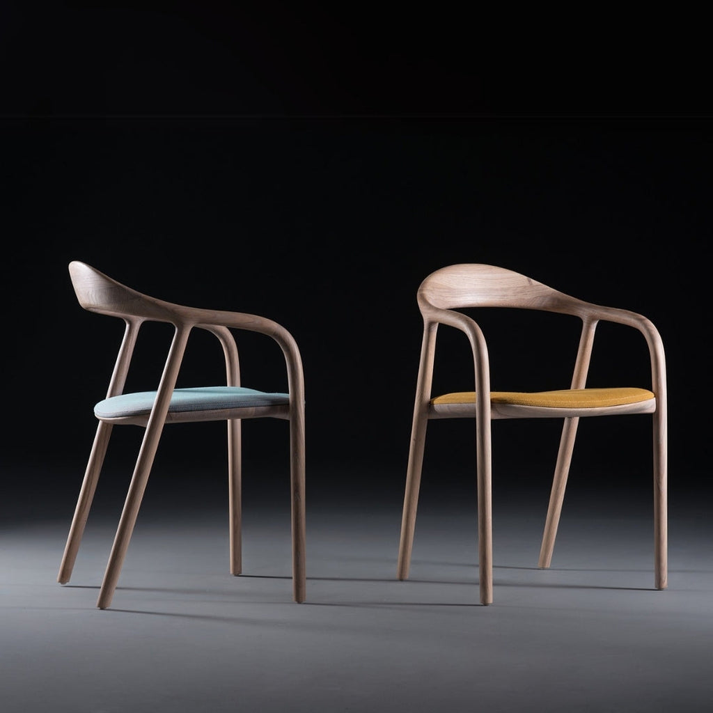 Solid Wooden Upholstered Dining Chair with Armrest 