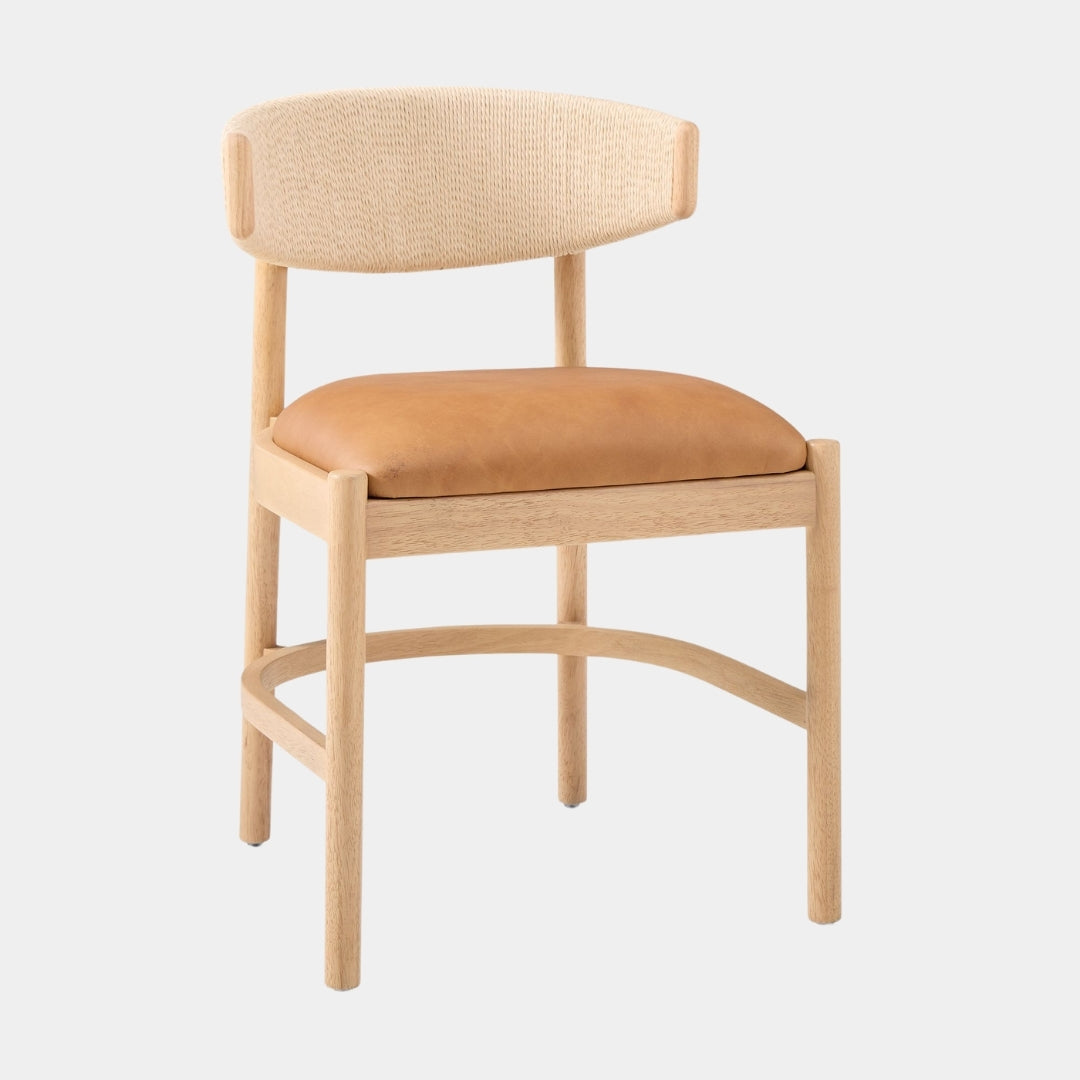 Organic Texture Dining Chair with Natural Finish

