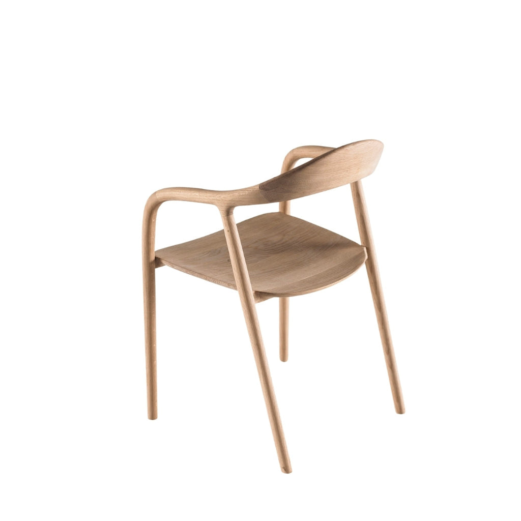 Solid Wooden Upholstered Dining Chair with Armrest 