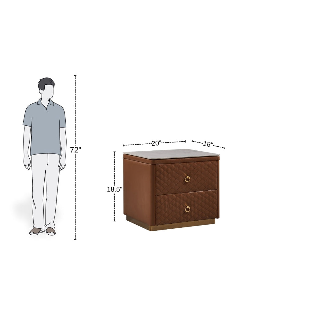 Classic Cocoa Nightstand with Gold Pulls