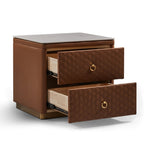 Classic Cocoa Nightstand with Gold Pulls
