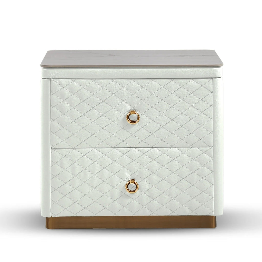 Classic Cocoa Nightstand with Gold Pulls