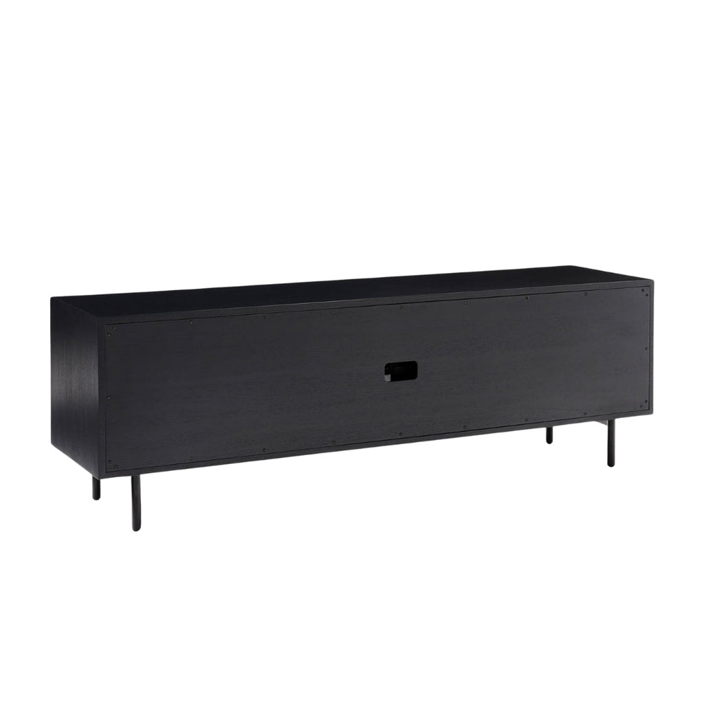 Modern Charcoal Slatted TV Unit