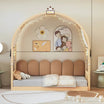 Modern Canopy Kids Bed With Extendable Trundle