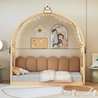 Modern Canopy Kids Bed With Extendable Trundle