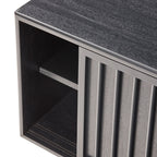 Modern Charcoal Slatted TV Unit
