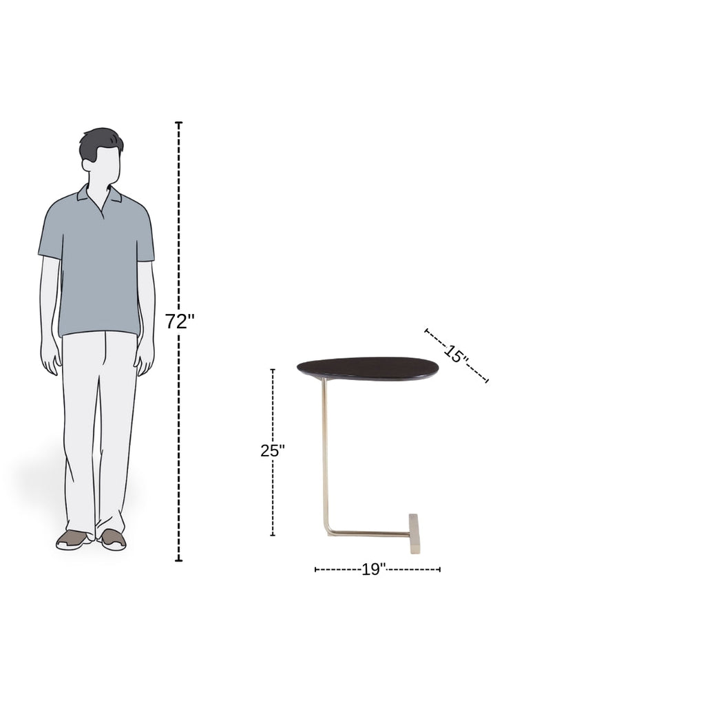 Walnut Curve Luxe Side Table