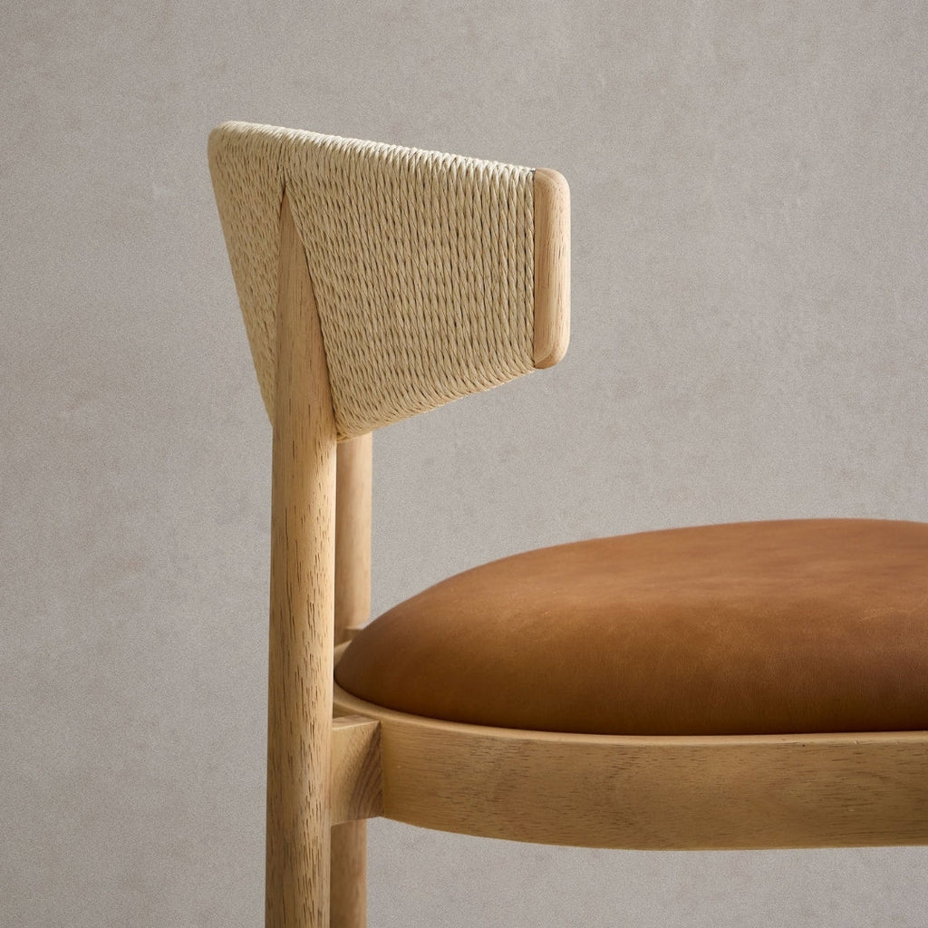 Organic Texture Dining Chair with Natural Finish

