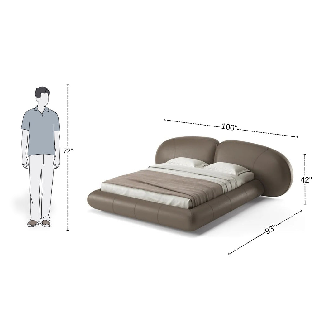 Cloudform Luxe Upholstered Bed with Rounded Headboard