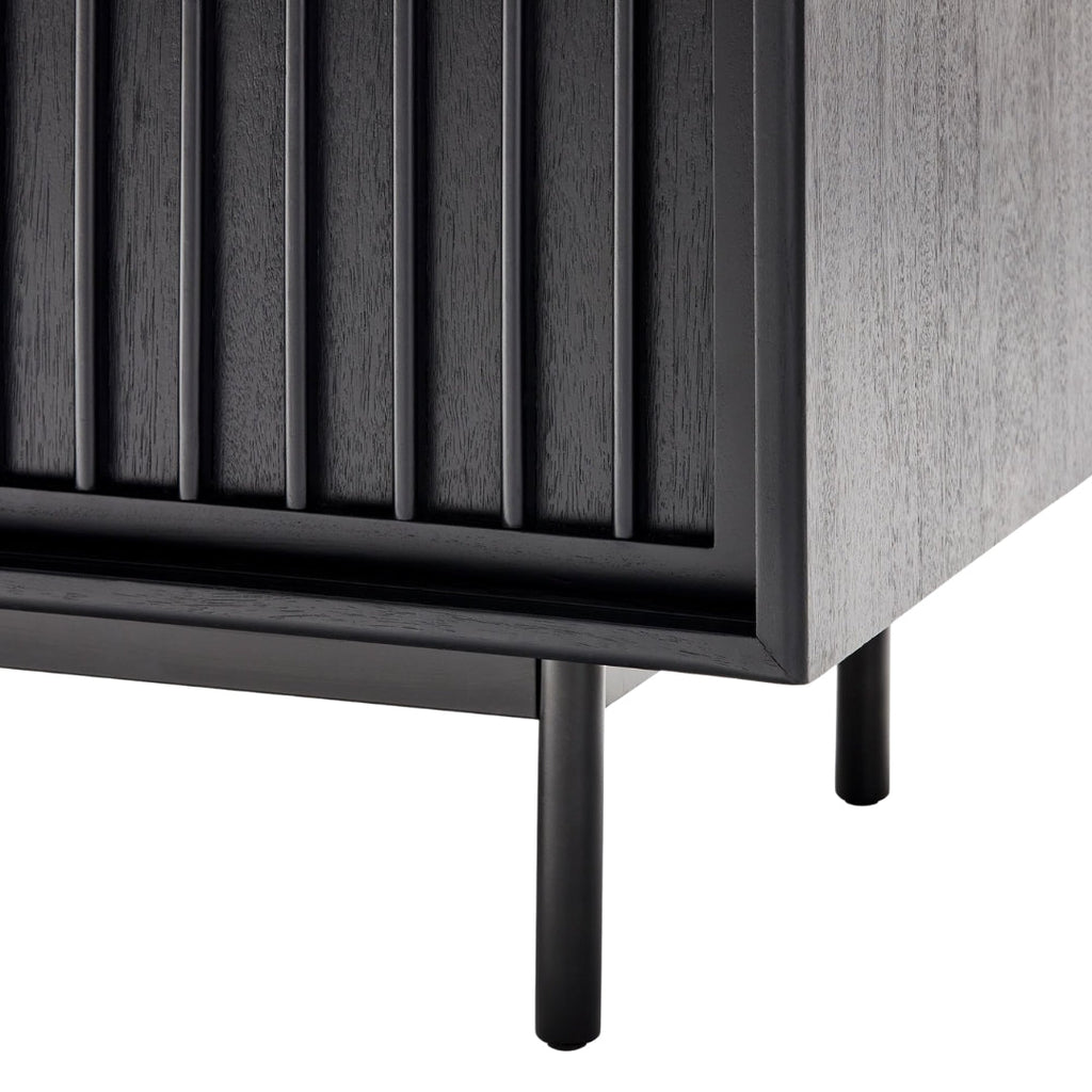 Modern Charcoal Slatted TV Unit