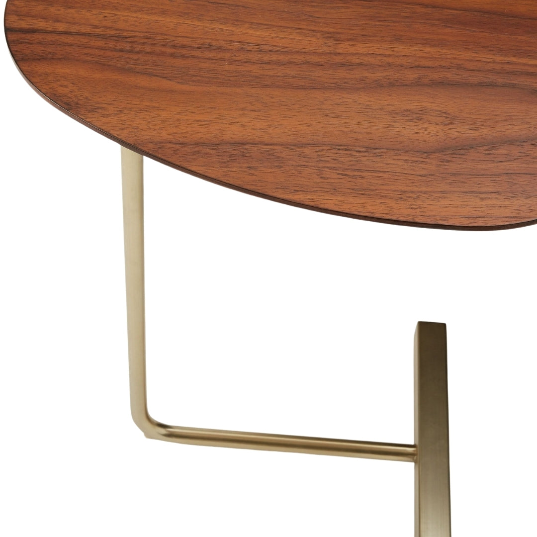 Walnut Curve Luxe Side Table