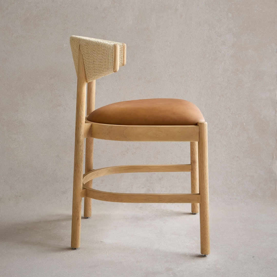 Organic Texture Dining Chair with Natural Finish


