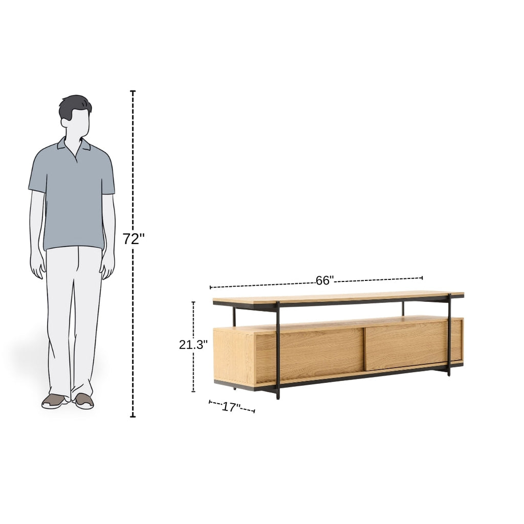 Modern Loft Open-Shelf TV Unit