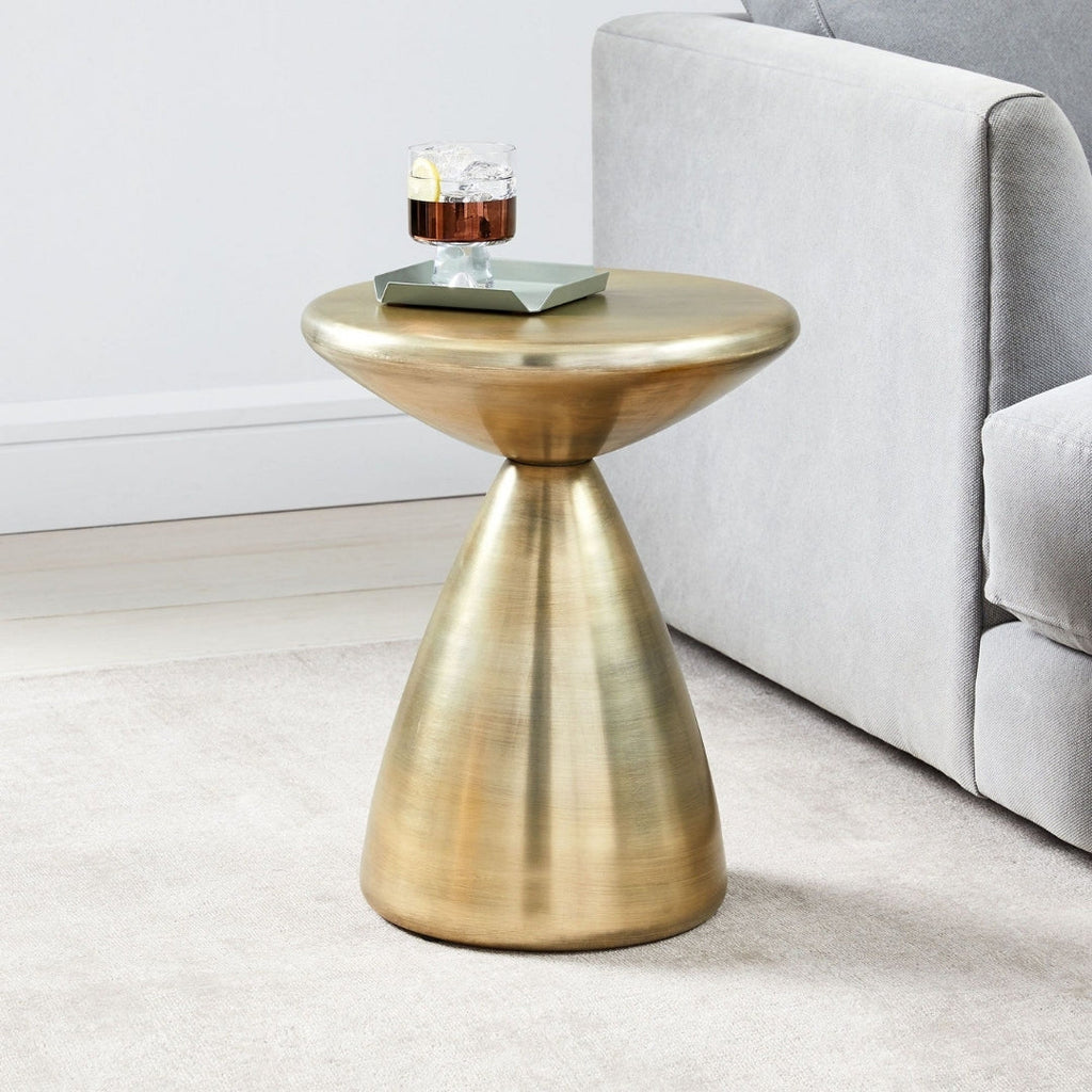 Luxe Brass Cone Side Table
