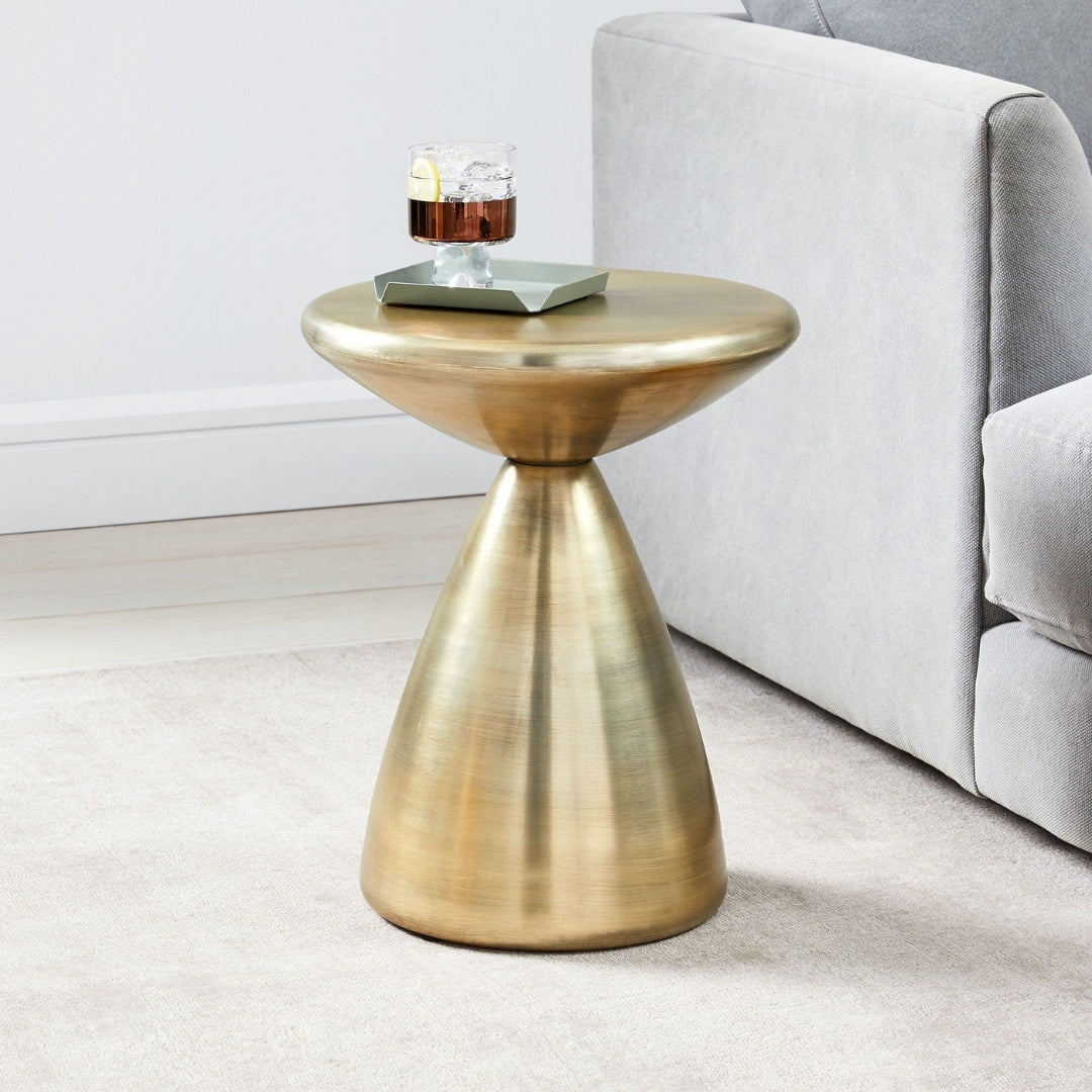 Luxe Brass Cone Side Table