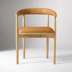 Modern Brown Leather Wooden Dining Chair