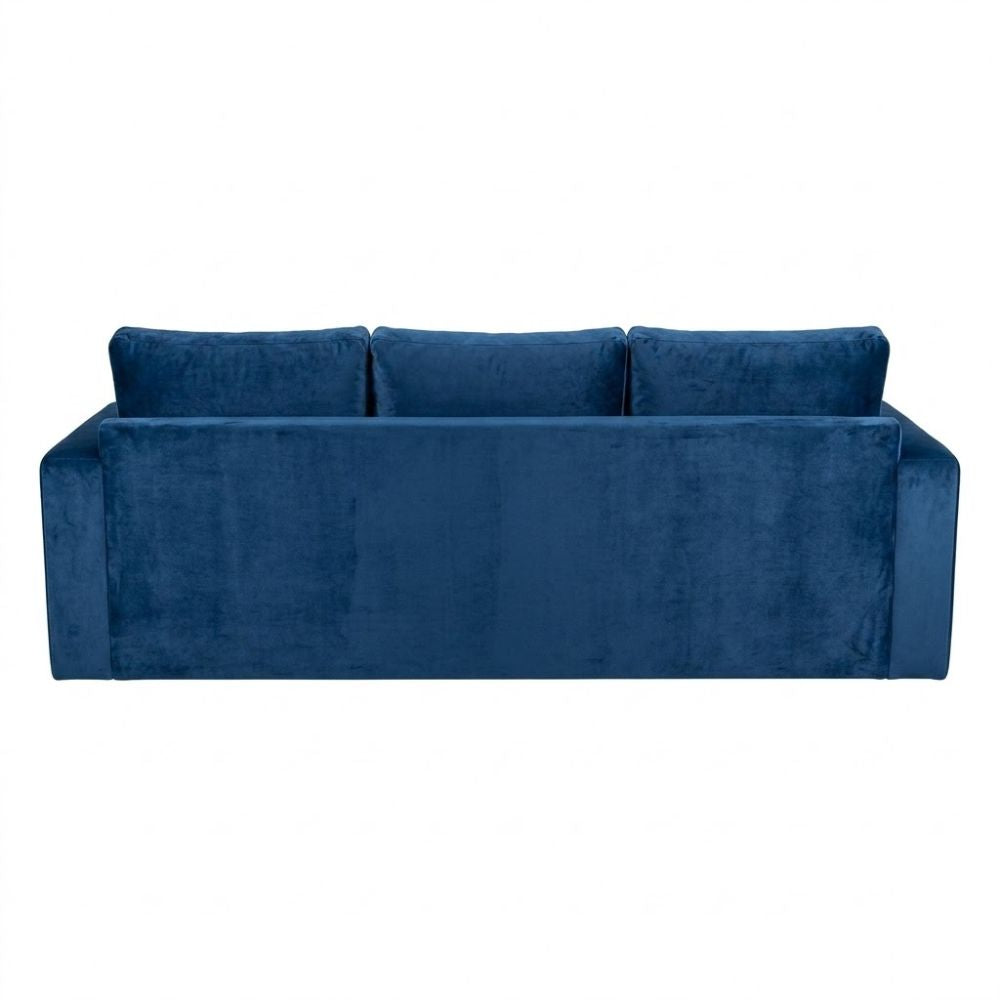 Blue Velvet Convertible Sofa Cum Bed