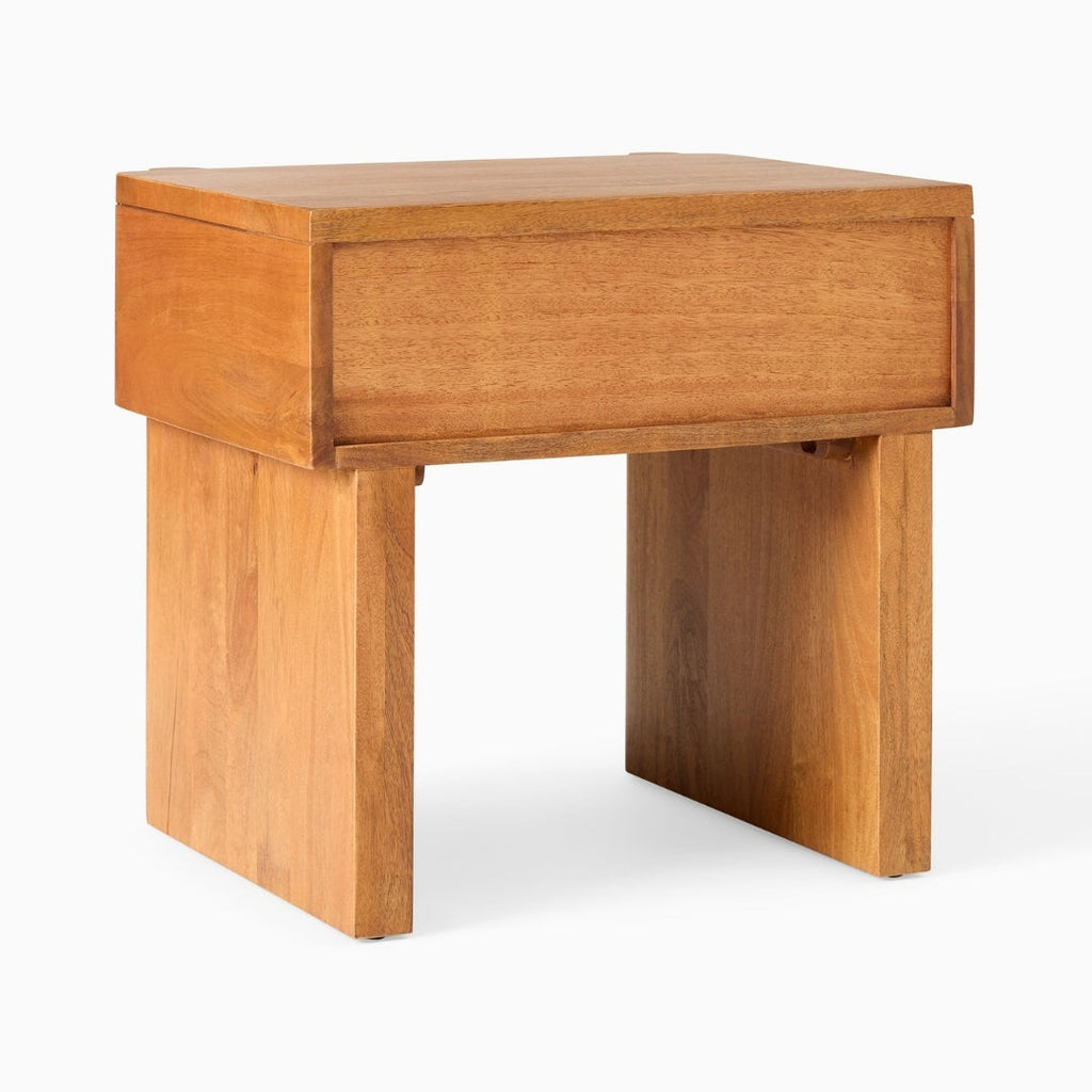Brown Solid Wood Contemporary Nightstand  