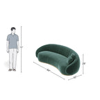 3 Seater Olive Green Modern Curved Sofa
