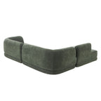 7 Seater Olive Green Upholstered L-Shape Sectional Sofa