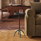 Classic Green Pedestal Side Table
