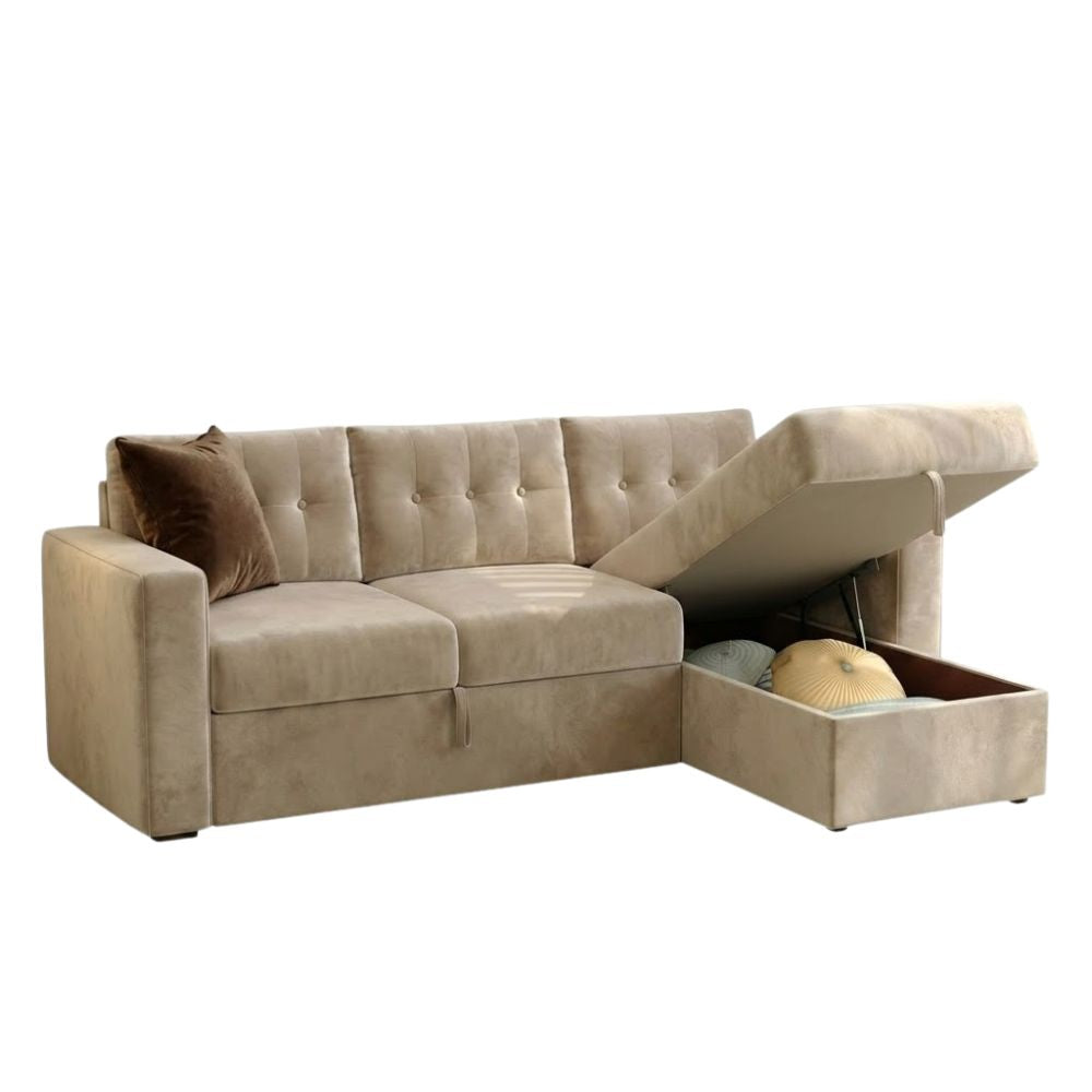 3 Seater Multipurpose L-Shape Convertible Sofa Cum Bed