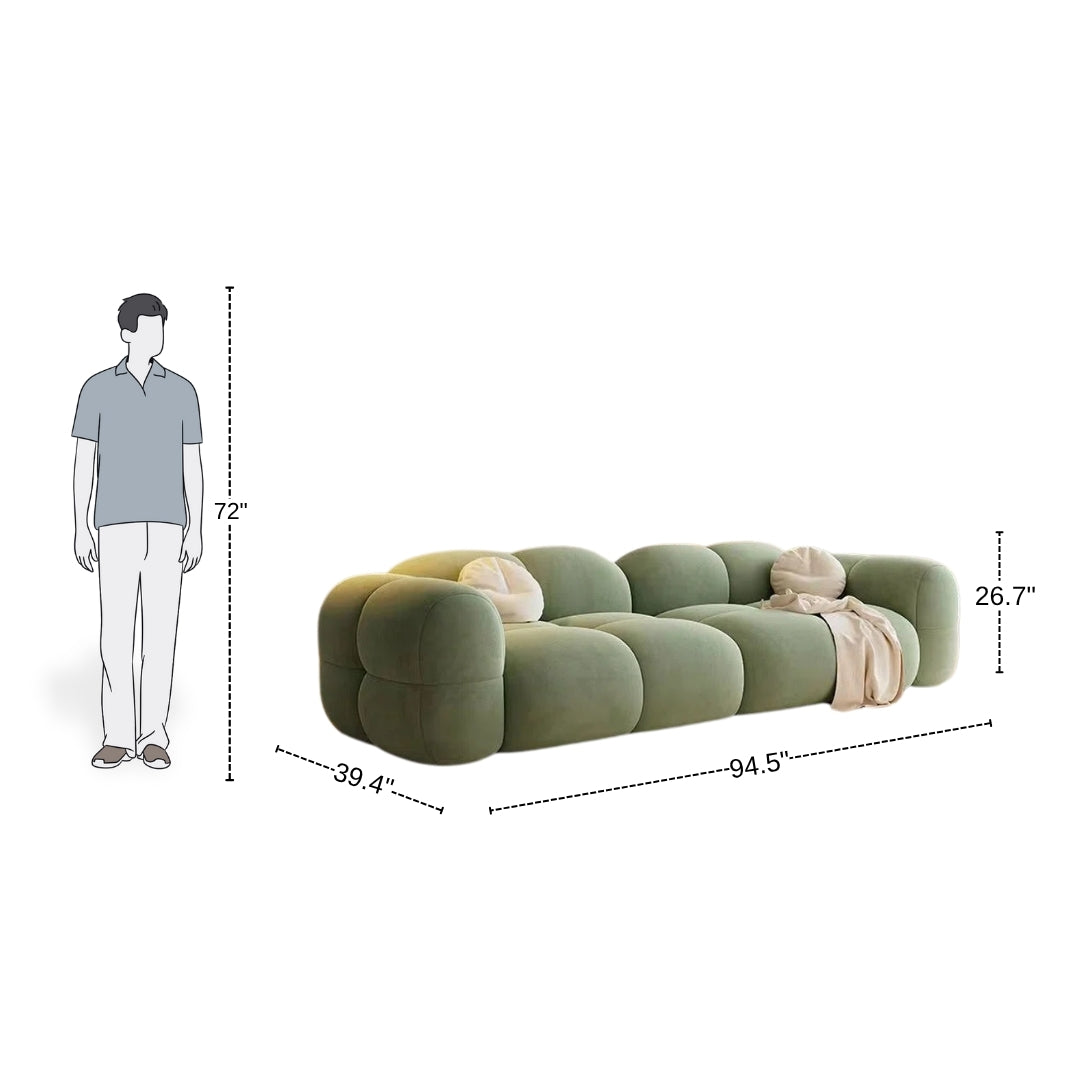 4 Seater Puff Sage Modular Sofa