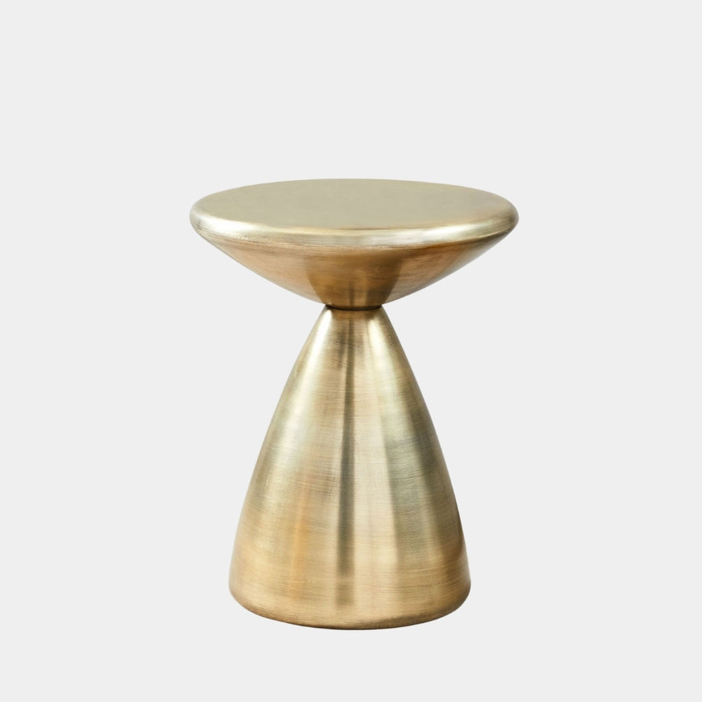 Luxe Brass Cone Side Table