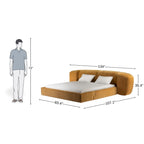 Marigold Luxe Upholstered Bed with Gentle Curve Headboard