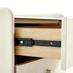 Aurora Cream Nightstand with Sleek Gold Legs